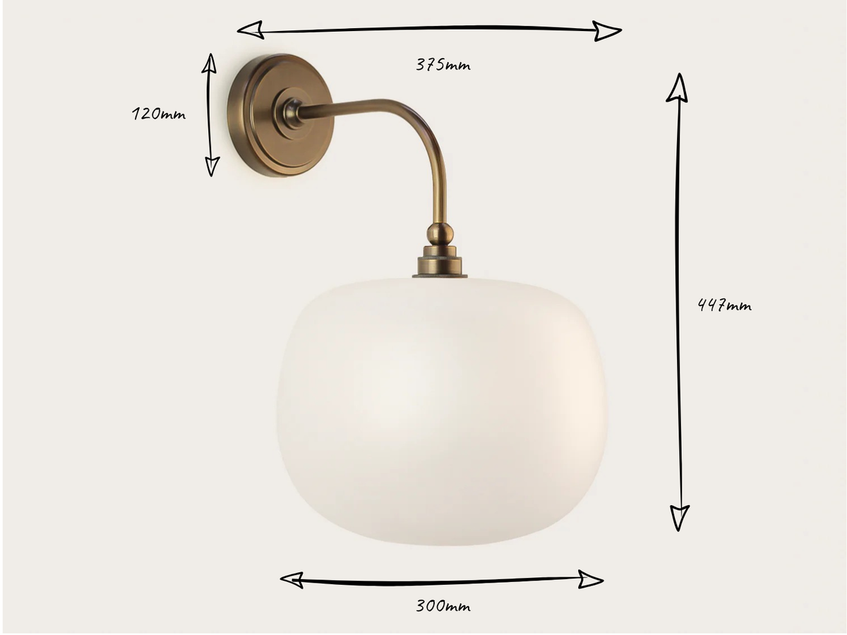 Arthur Long Arm Wall Light with Hikari Frost Glass Shade