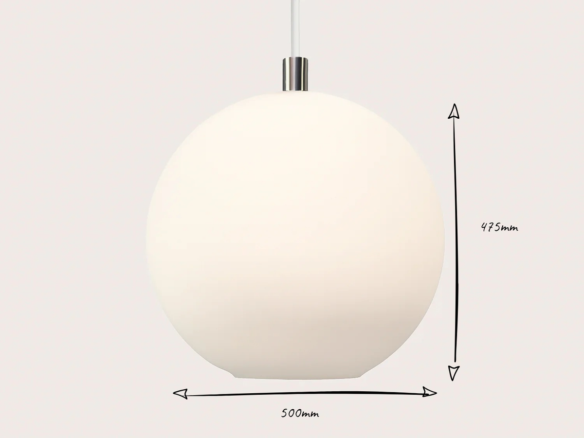 Apothecary 50cm Round Opal Glass Fergus Rodded Pendant