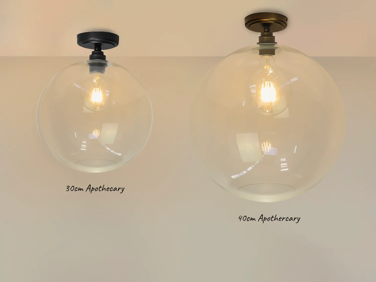 Fixed Arthur with Apothecary 30cm Round Glass Shade