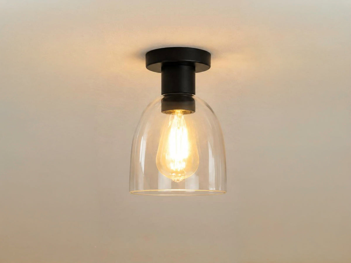 Fixed Fergus with 14cm Glass Cloche Shade