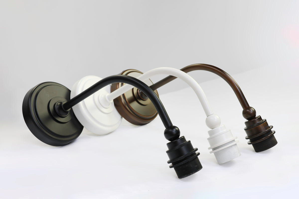 Arthur Long Arm Wall Light with 20cm Apothecary Round Glass Shade