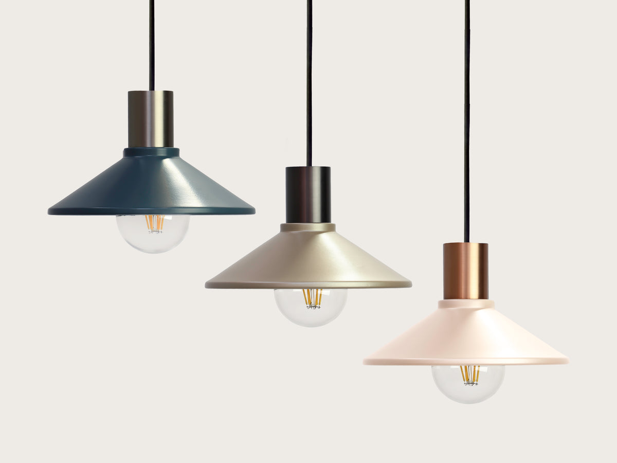 Coloured 22cm Metal Shade Fergus Pendant - LIMITED EDITION