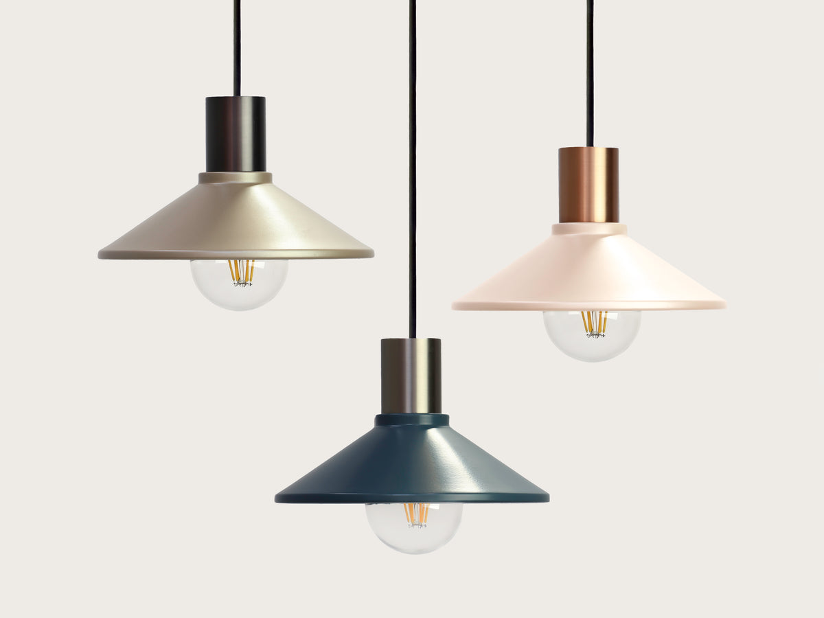 Coloured 22cm Metal Shade Fergus Pendant - LIMITED EDITION