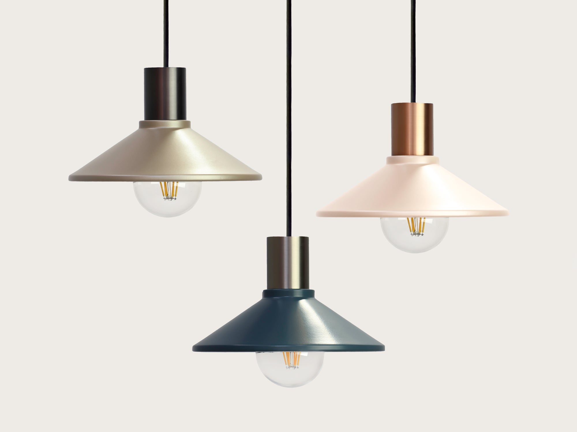 Coloured 22cm Metal Shade Fergus Pendant - LIMITED EDITION