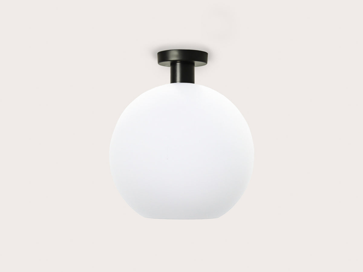 Fixed Fergus with Apothecary 30cm Opal Round Glass Shade