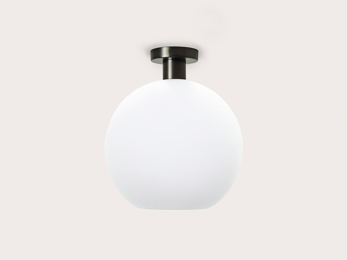 Fixed Fergus with Apothecary 30cm Opal Round Glass Shade