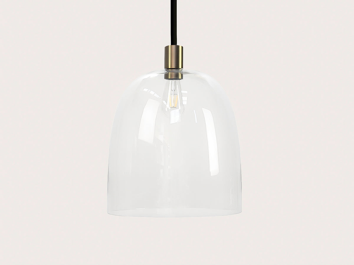 35cm Glass Cloche Fergus Rodded Pendant