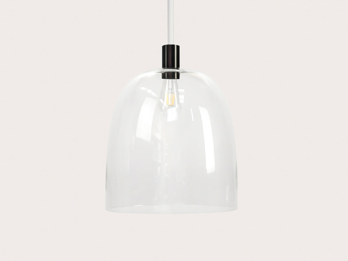 35cm Glass Cloche Fergus Rodded Pendant
