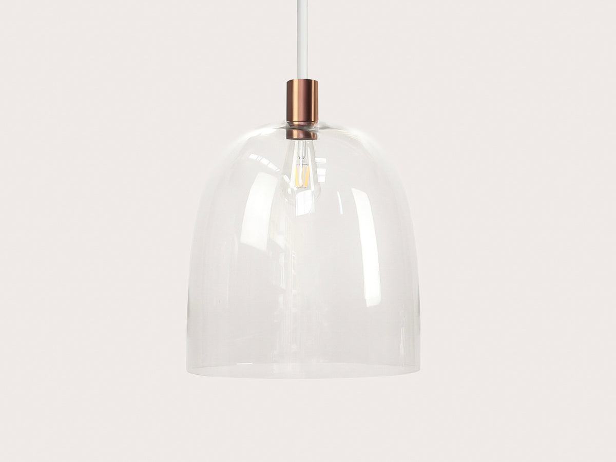 35cm Glass Cloche Fergus Rodded Pendant