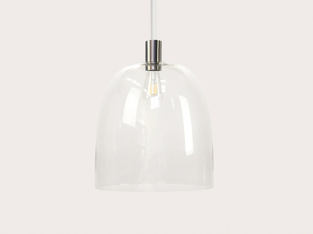35cm Glass Cloche Fergus Rodded Pendant