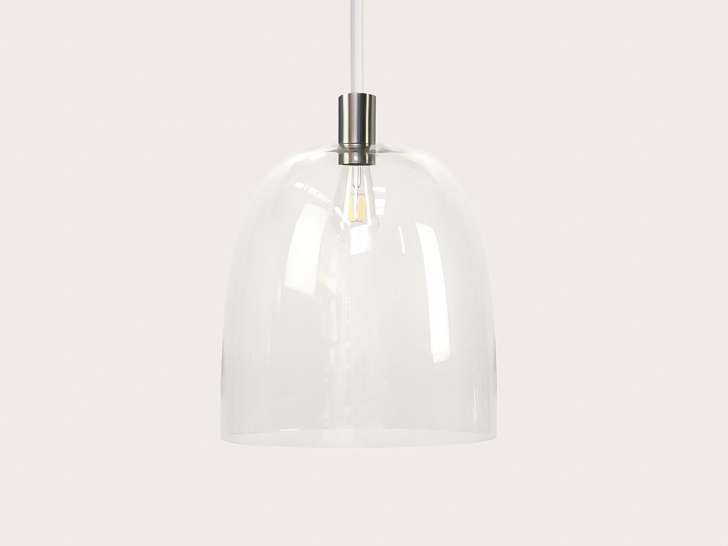 35cm Glass Cloche Fergus Rodded Pendant