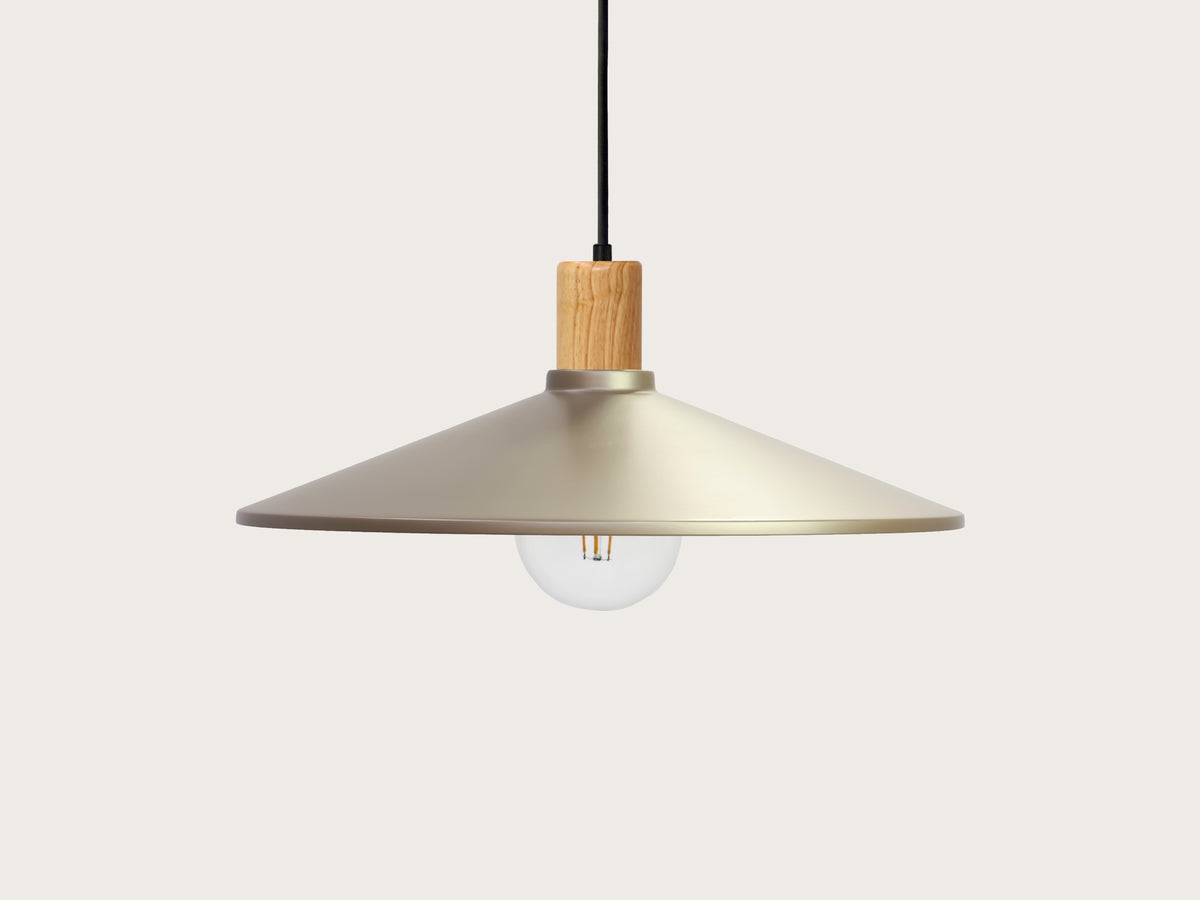 Coloured 40cm Metal Shade Wooden Pendant - Perfectly Imperfect!