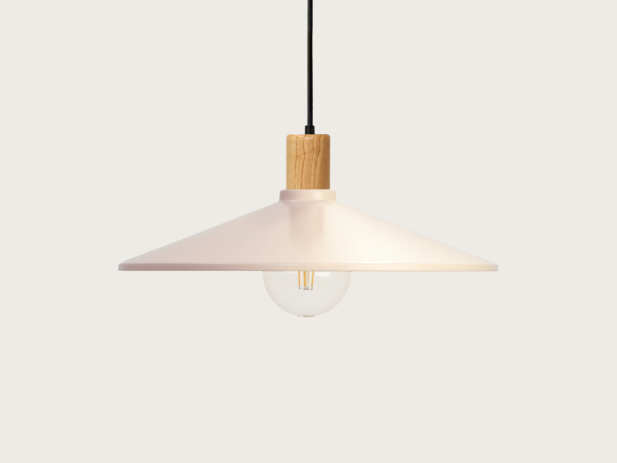 Coloured 40cm Metal Shade Wooden Pendant - Perfectly Imperfect!