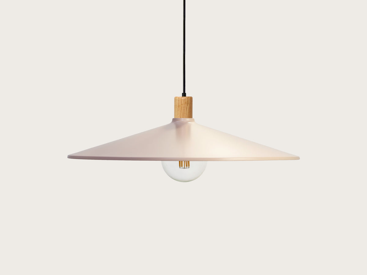 Coloured 60cm Metal Shade Wooden Pendant - Perfectly Imperfect!