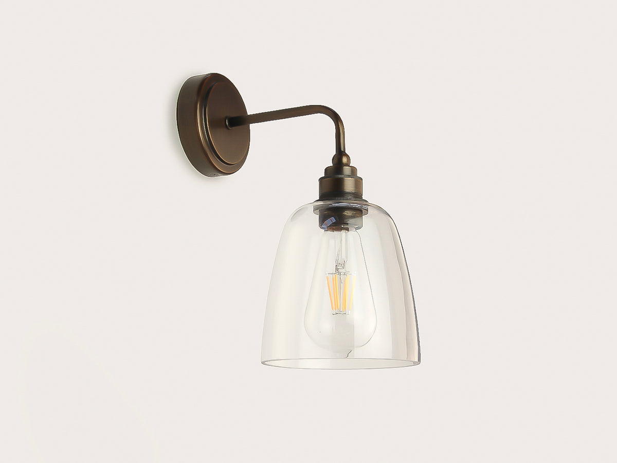 Arthur Short Arm Wall Light with 14cm Glass Cloche