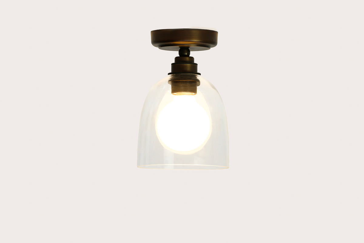 Fixed Arthur with 14cm Glass Cloche Shade