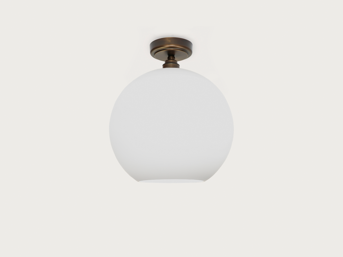 Fixed Arthur with Apothecary 30cm Opal Round Glass Shade