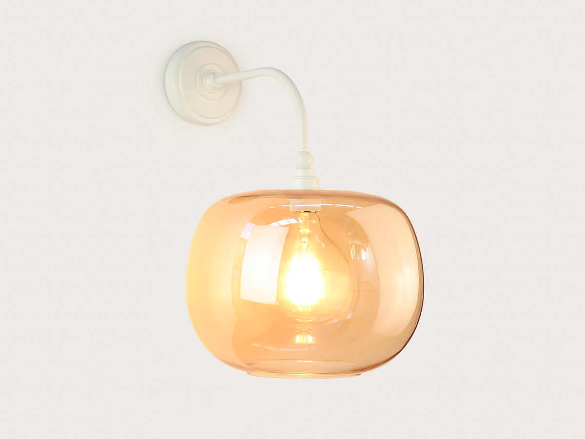 Arthur Long Arm Wall Light with Hikari Amber Glass Shade