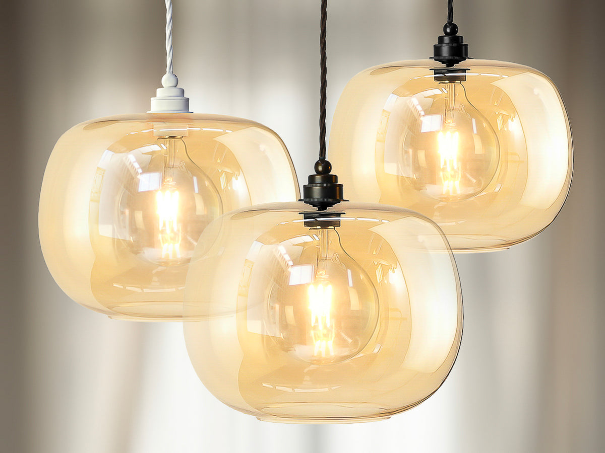 Hikari Amber Glass Arthur Pendant