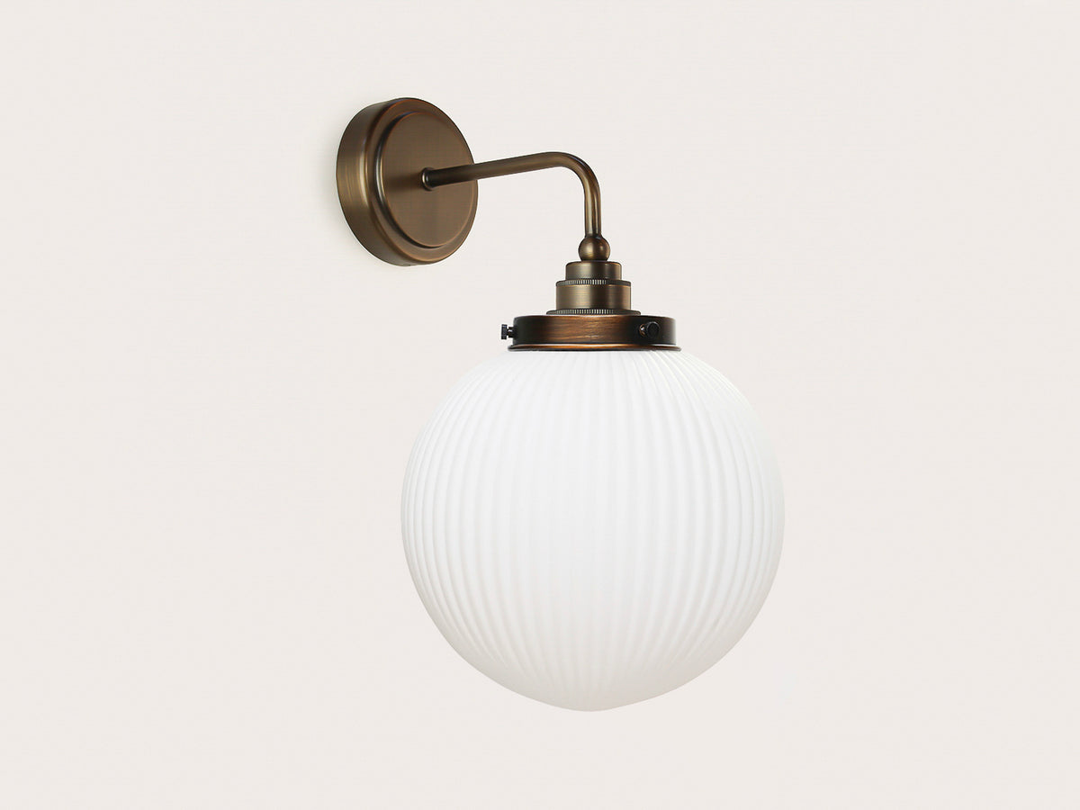 Arthur Short Arm Wall Light with 20cm Alfie Opal Glass Shade