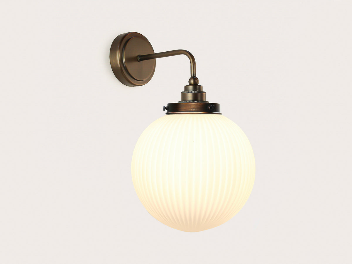 Arthur Short Arm Wall Light with 20cm Alfie Opal Glass Shade