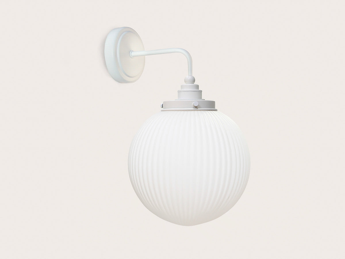 Arthur Short Arm Wall Light with 20cm Alfie Opal Glass Shade