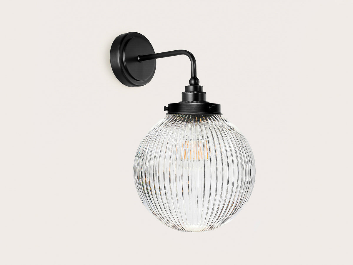 Arthur Short Arm Wall Light with 20cm Alfie Glass Shade