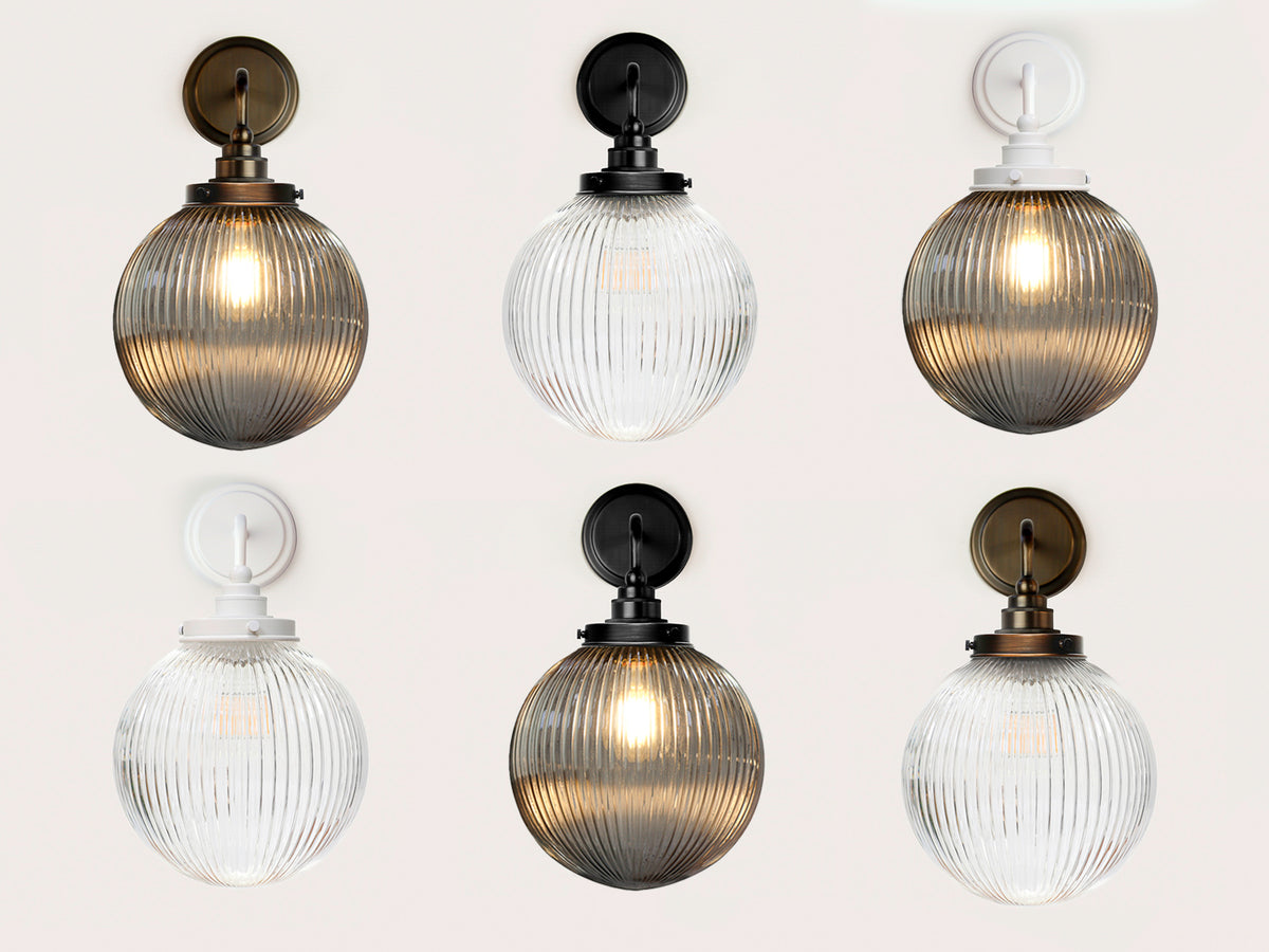 Arthur Short Arm Wall Light with 20cm Alfie Glass Shade