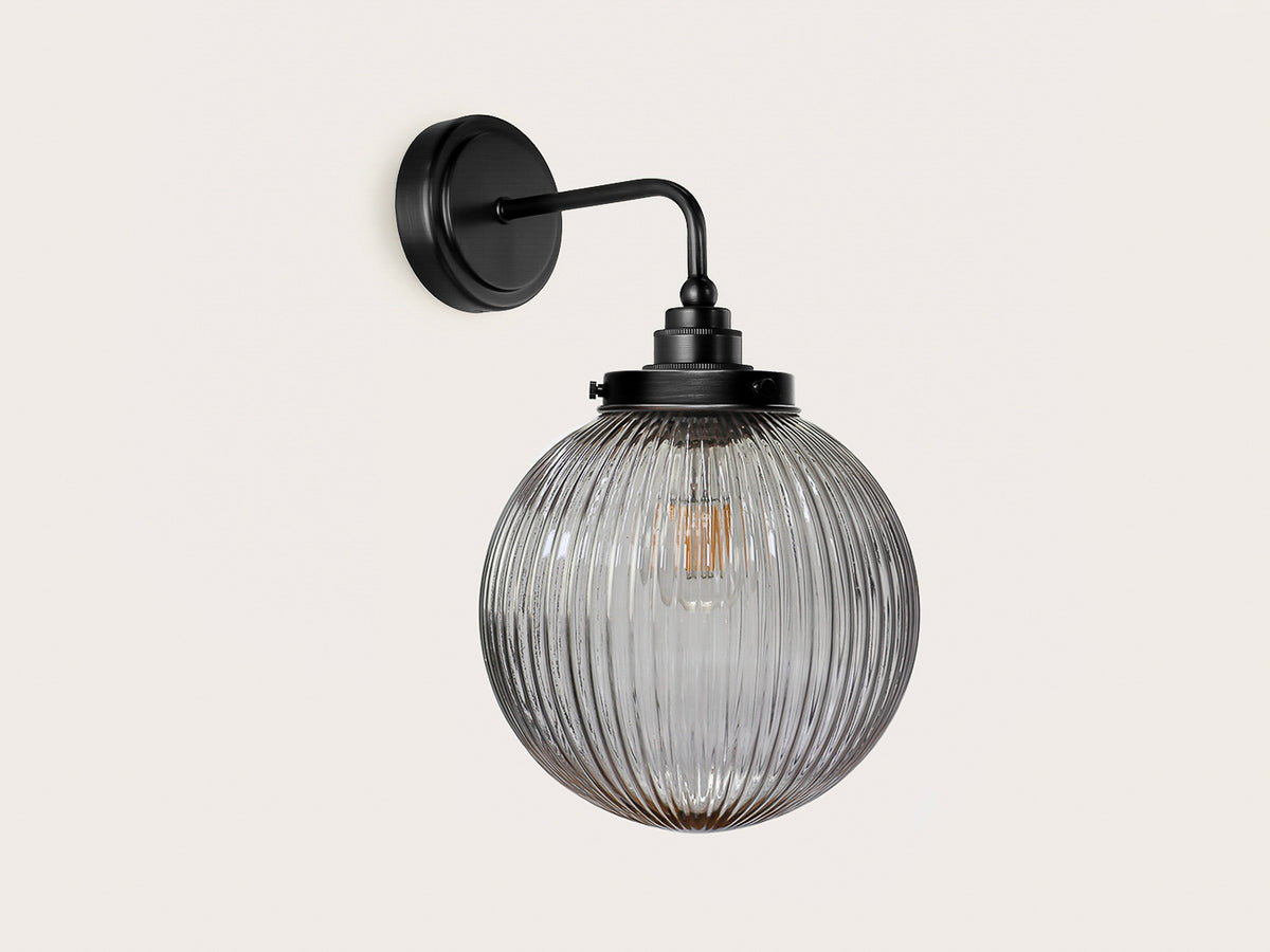 Arthur Short Arm Wall Light with 20cm Alfie Glass Shade