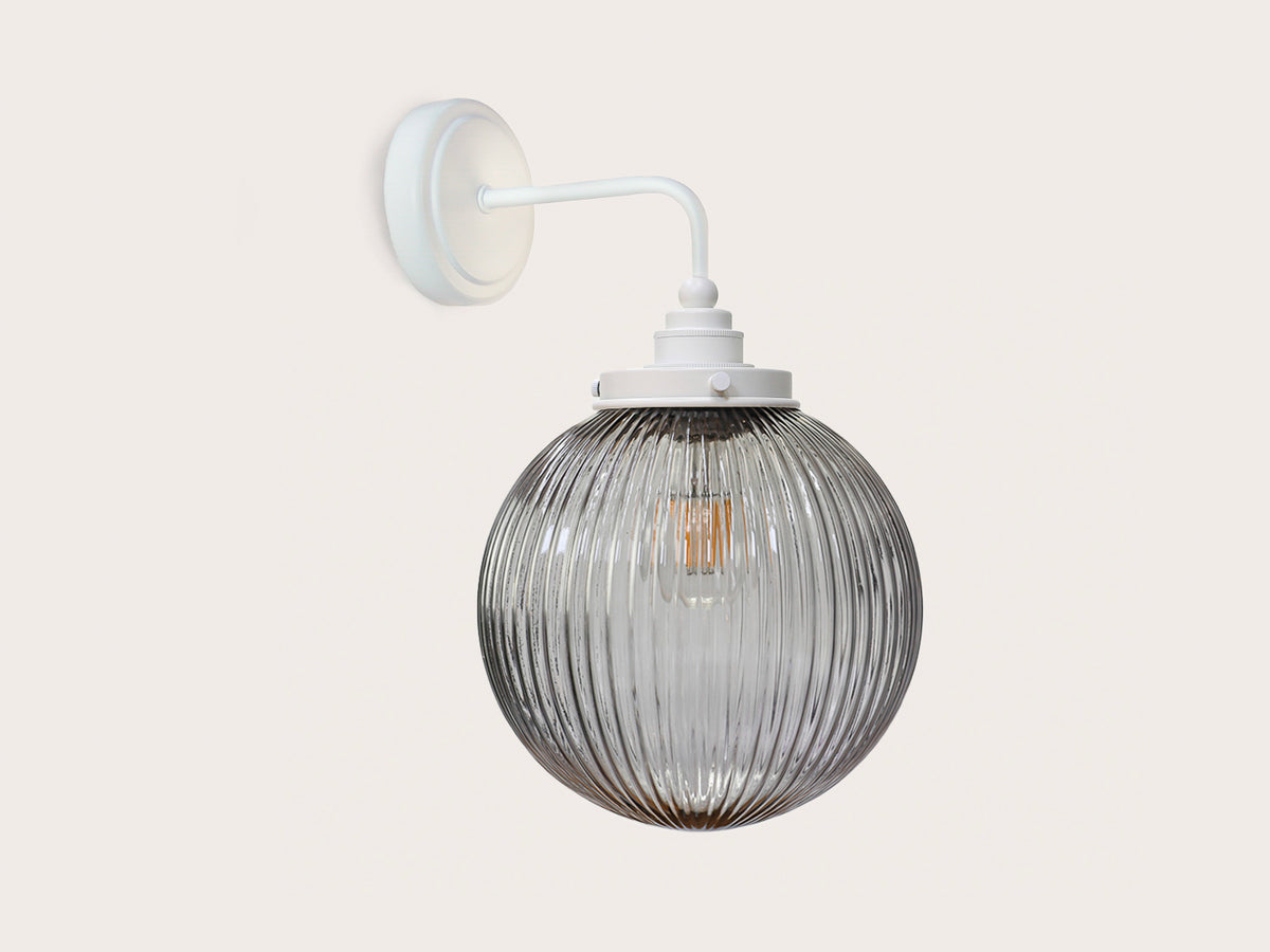 Arthur Short Arm Wall Light with 20cm Alfie Glass Shade
