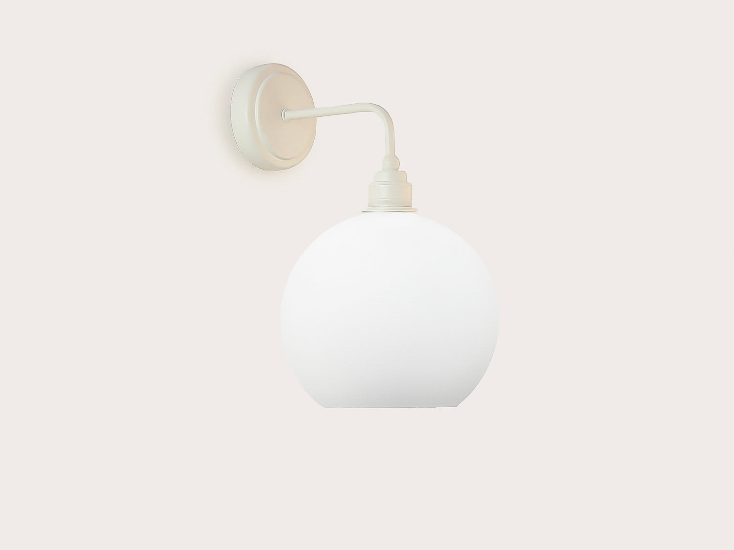 Arthur Short Arm Wall Light with 20cm Apothecary Opal Round Glass Shade