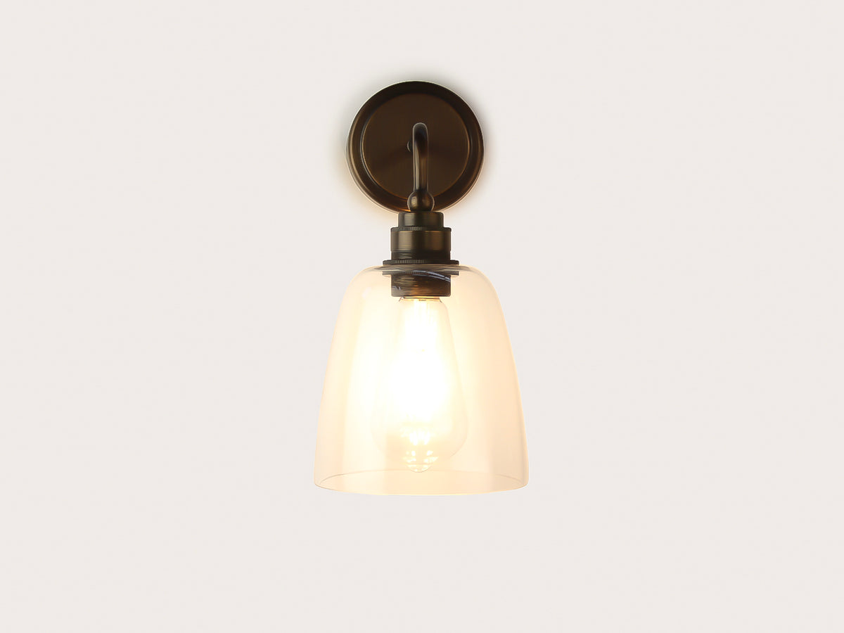 Arthur Short Arm Wall Light with 14cm Glass Cloche