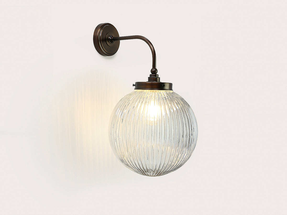 Arthur Long Arm Wall Light with 30cm Alfie Glass Shade