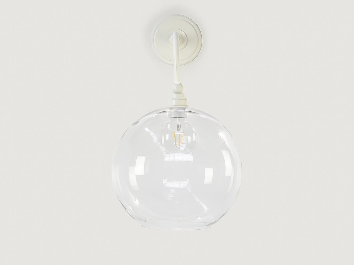 Arthur Long Arm Wall Light with 30cm Apothecary Round Glass Shade