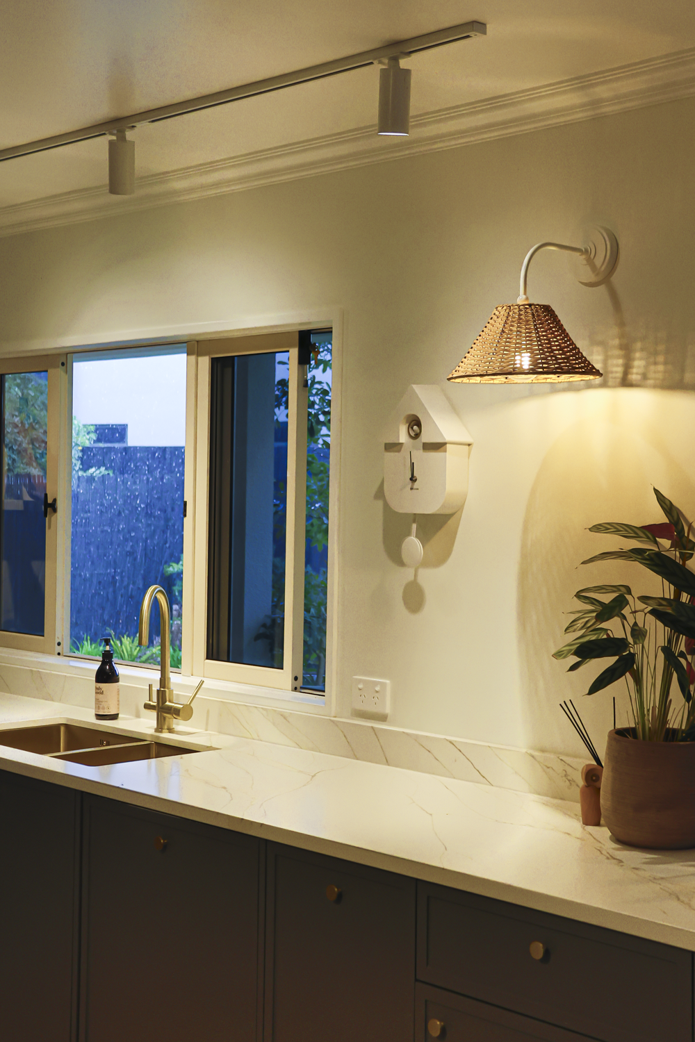 Arthur Long Arm Wall Light with Calais Rattan Shade