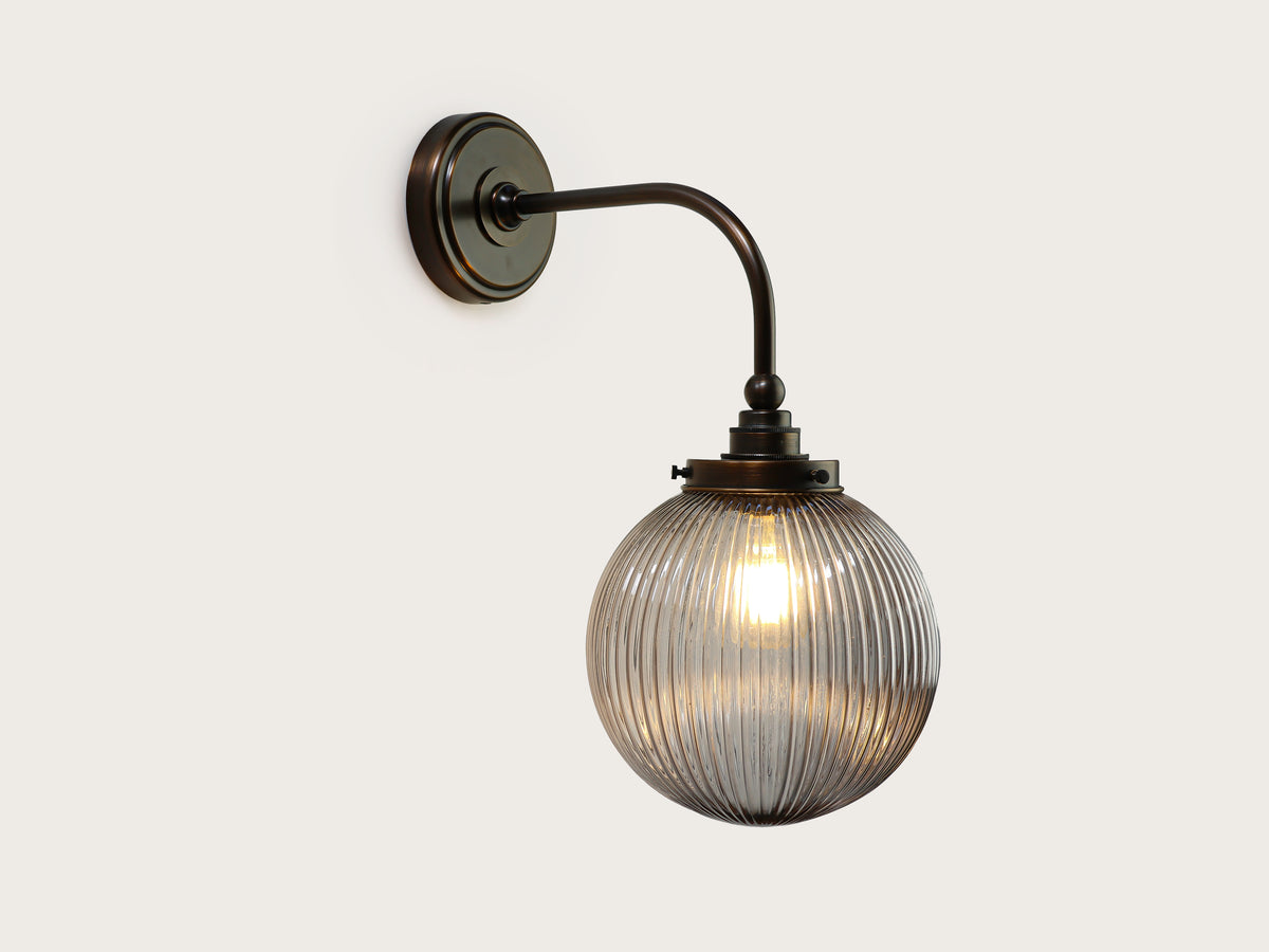 Arthur Long Arm Wall Light with 20cm Alfie Glass Shade