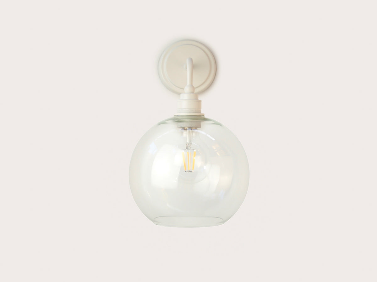 Arthur Short Arm Wall Light with 20cm Apothecary Round Glass Shade