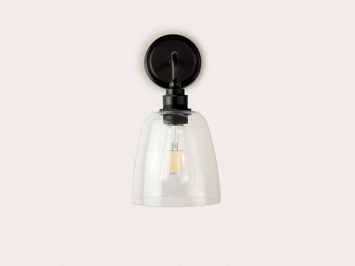 Arthur Short Arm Wall Light with 14cm Glass Cloche
