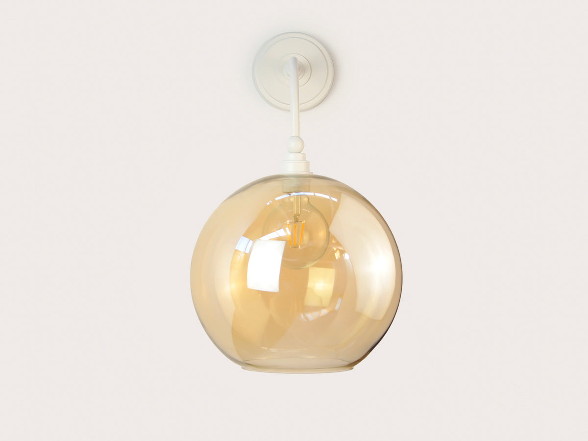 Arthur Long Arm Wall Light with 30cm Apothecary Round Glass Shade