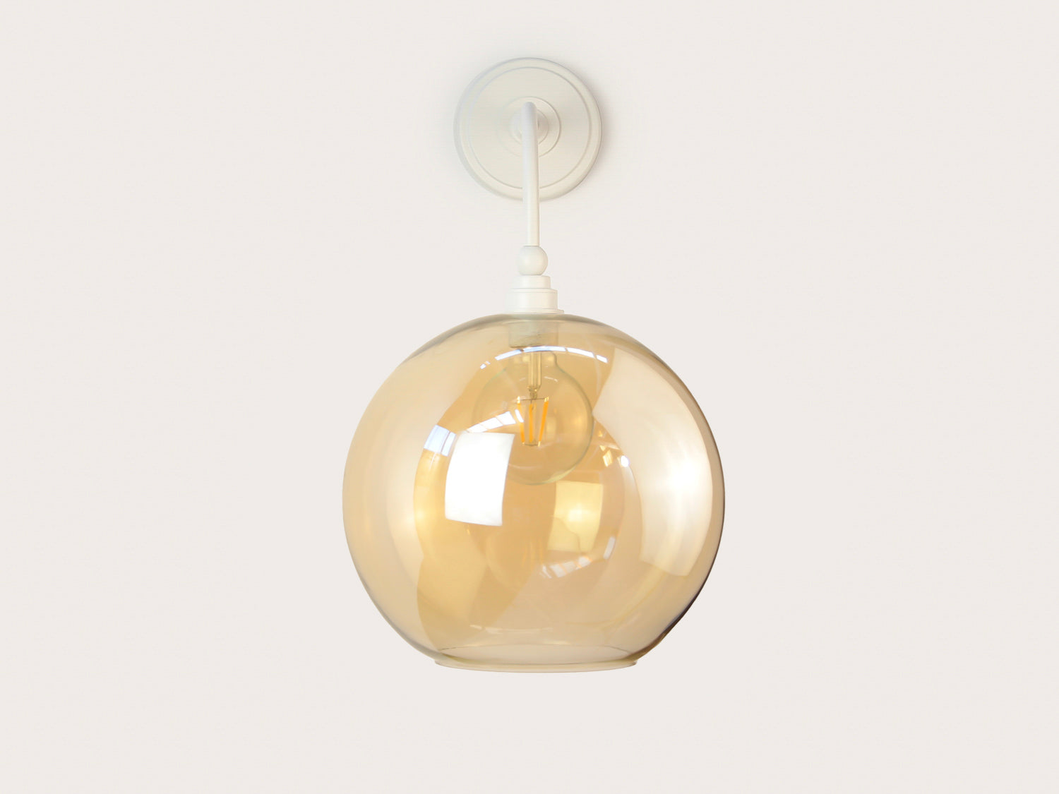 Arthur Long Arm Wall Light with 30cm Apothecary Round Glass Shade