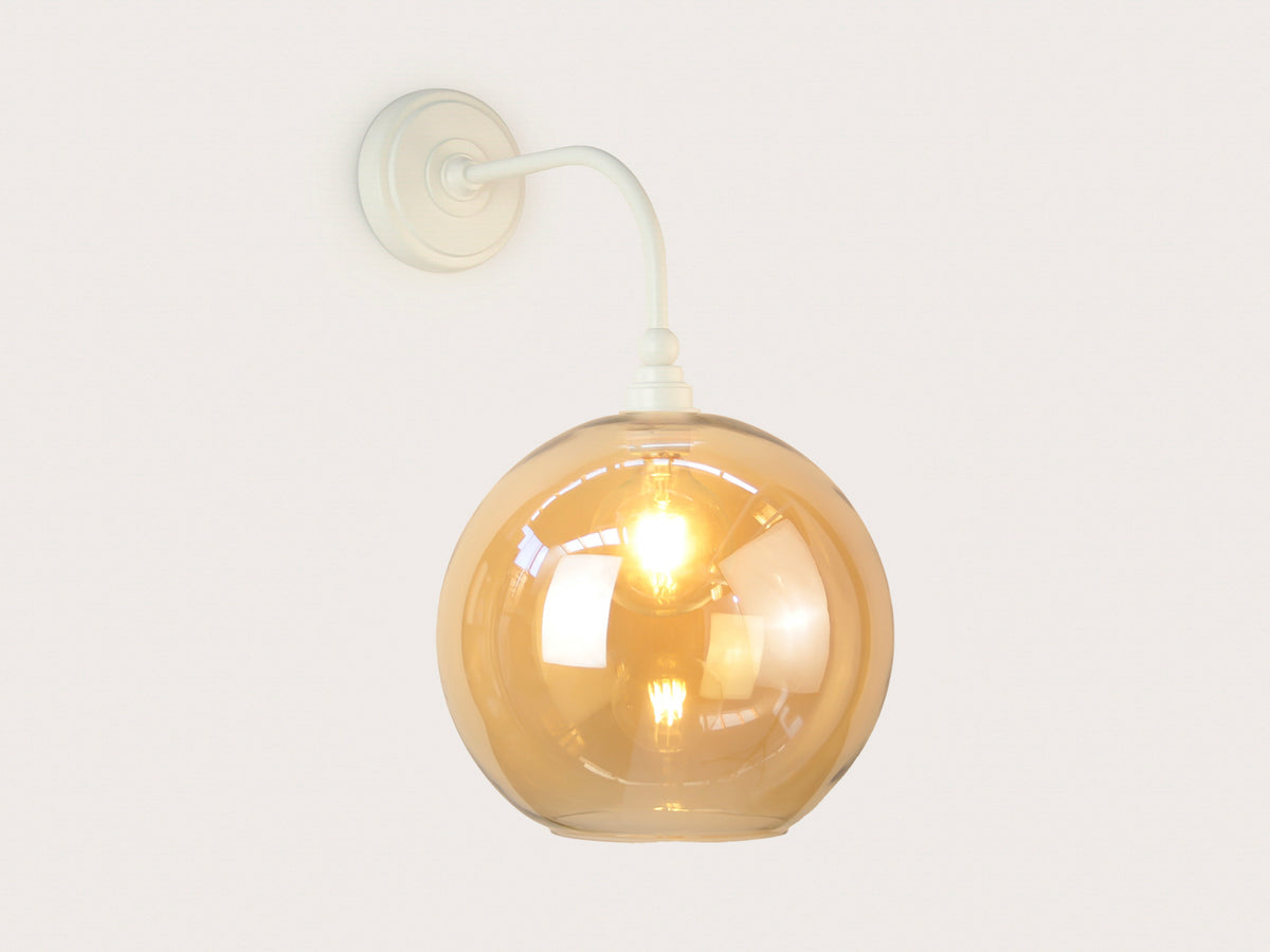Arthur Long Arm Wall Light with 30cm Apothecary Round Glass Shade