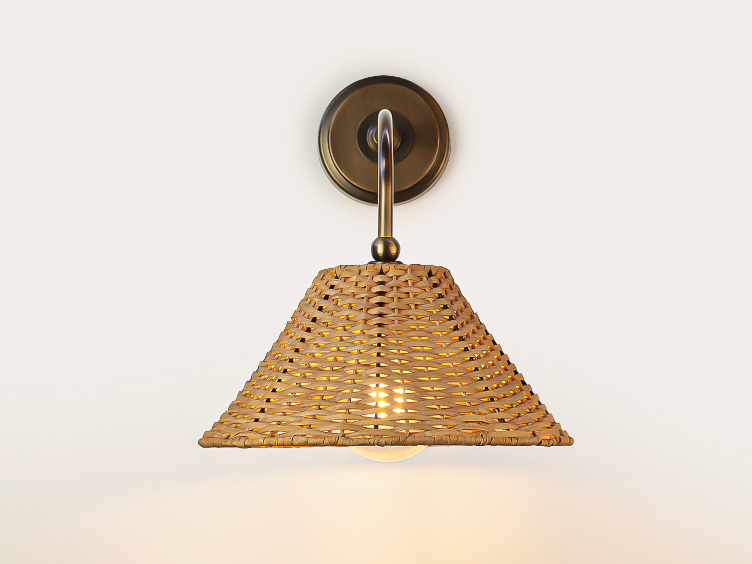 Arthur Long Arm Wall Light with Calais Rattan Shade