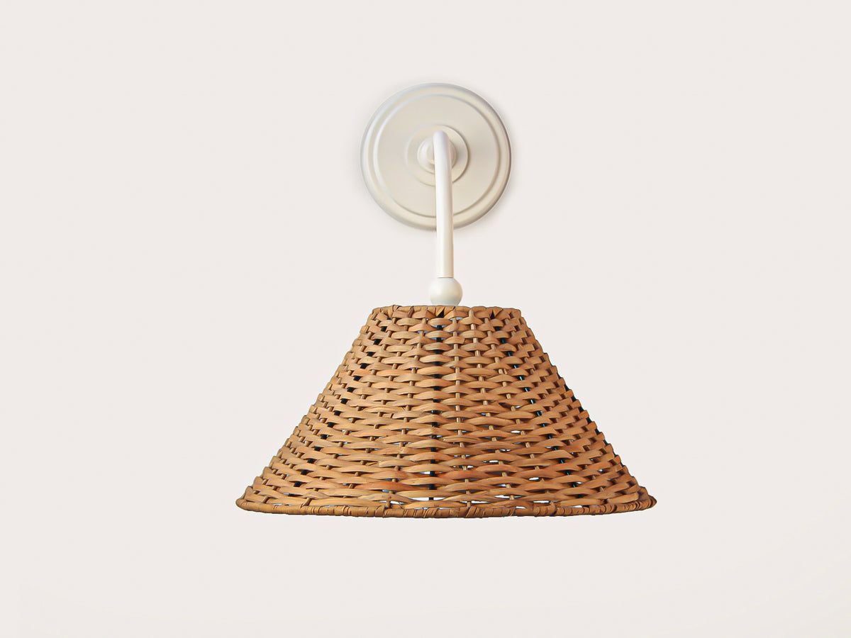 Arthur Long Arm Wall Light with Calais Rattan Shade