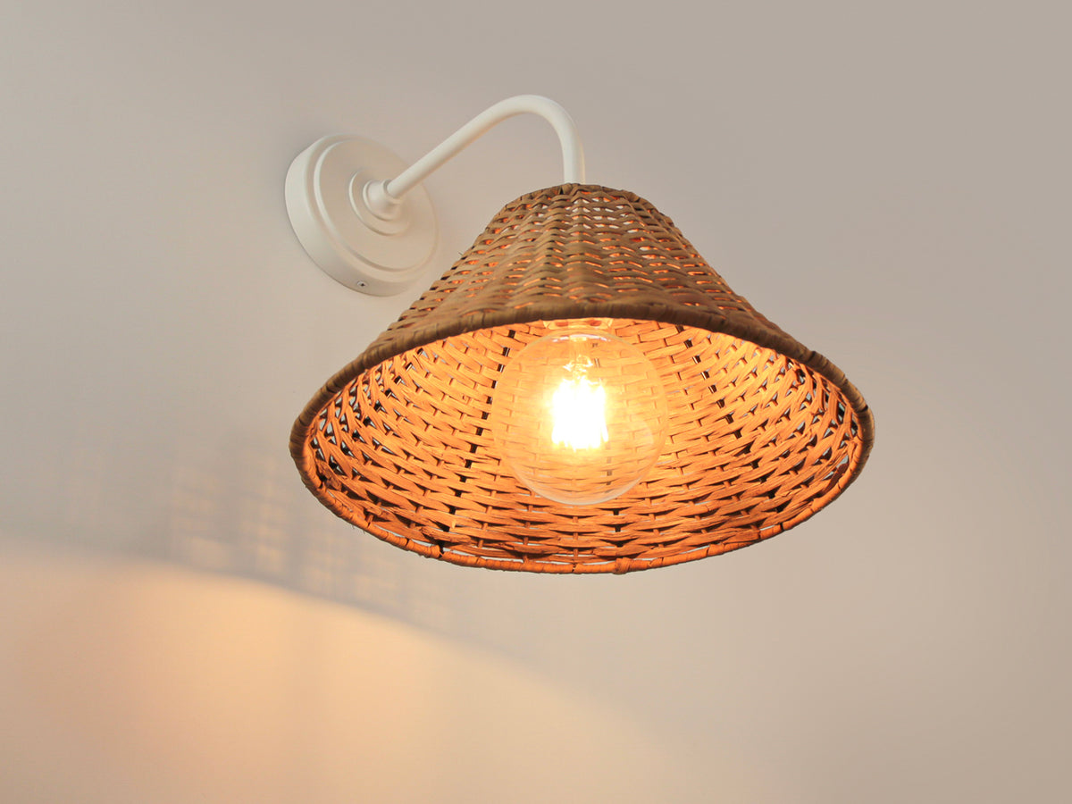 Arthur Long Arm Wall Light with Calais Rattan Shade