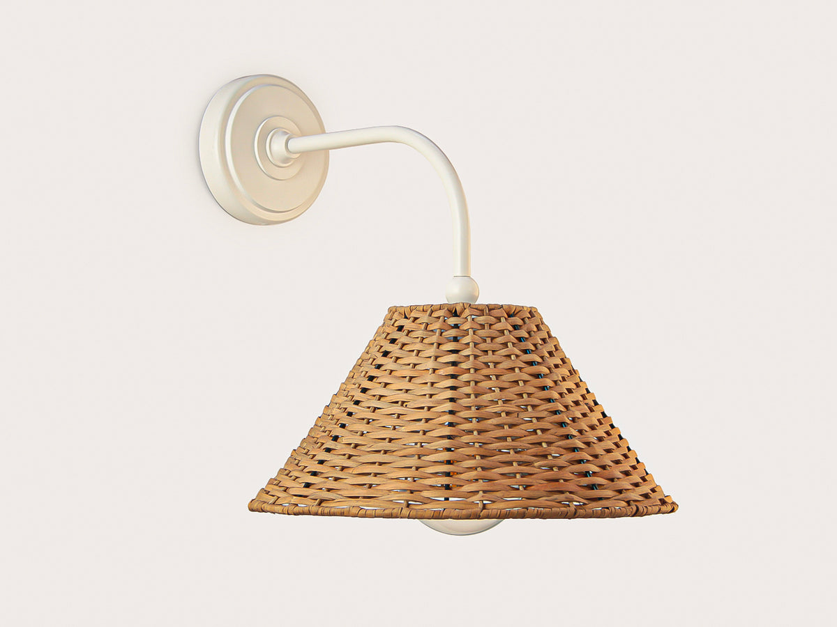 Arthur Long Arm Wall Light with Calais Rattan Shade