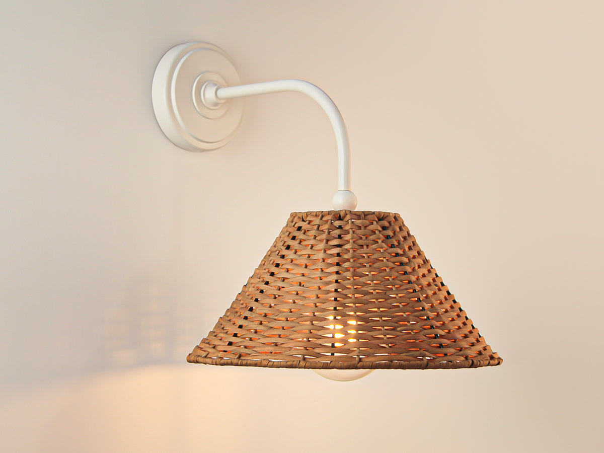 Arthur Long Arm Wall Light with Calais Rattan Shade