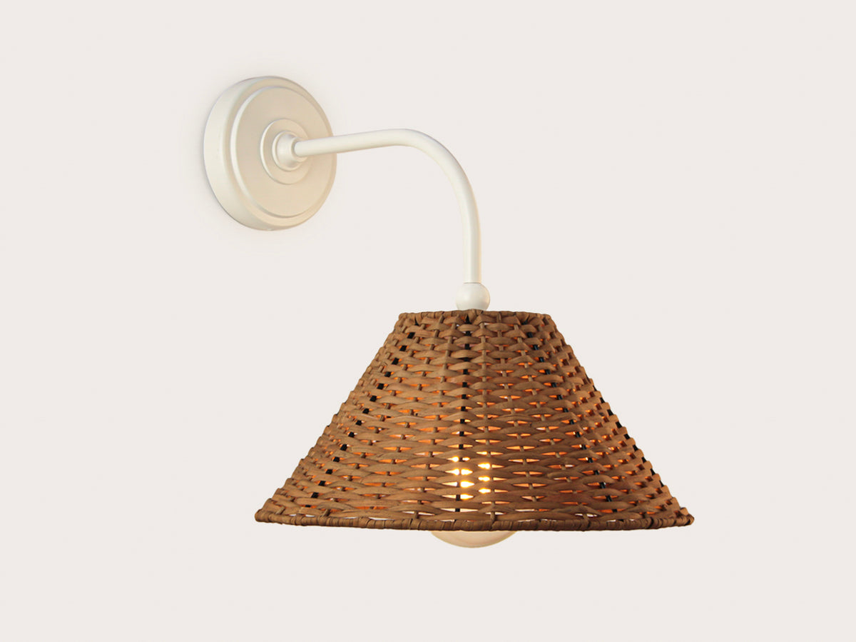 Arthur Long Arm Wall Light with Calais Rattan Shade