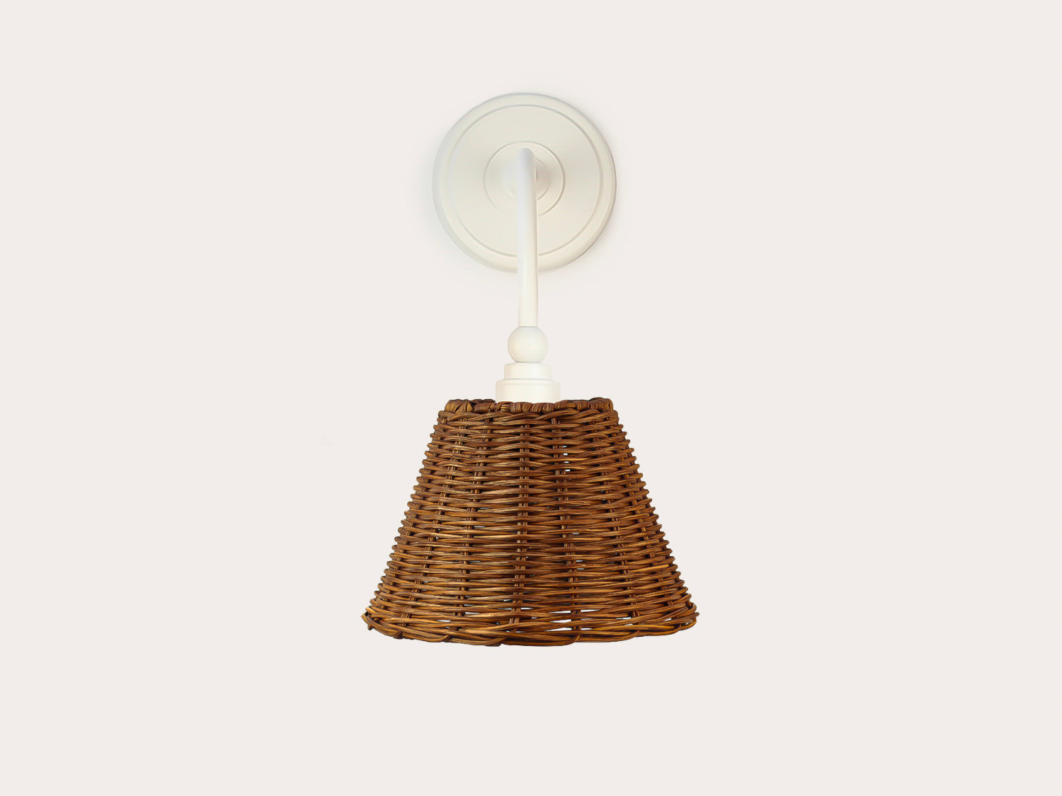 Arthur Long Arm Wall Light with Petit Rattan Shade