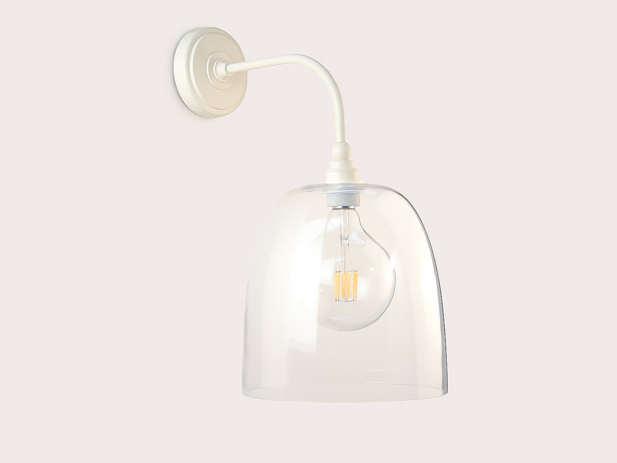 Arthur Long Arm Wall Light with 25cm Glass Cloche Shade