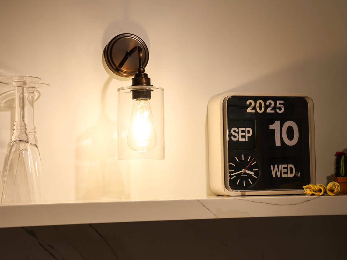 Arthur Short Arm Wall Light with Indie Small Glass Shade